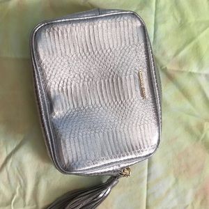 Silver Victoria’s Secret snakeskin bag w/chainNWOT